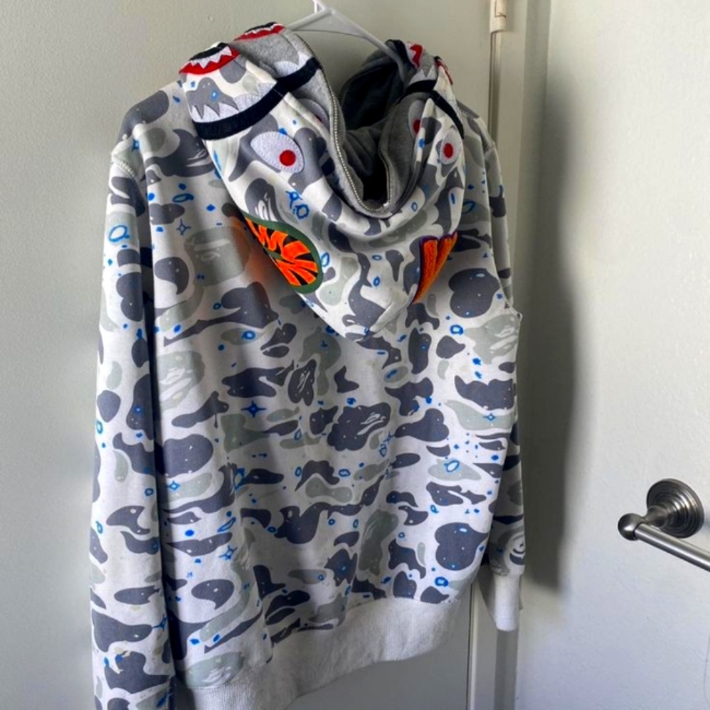 White camo bape hoodie